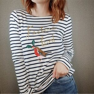 Joules | Festive Bird Crewneck Long Sleeve, 8 US